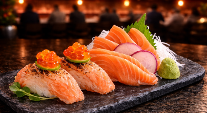 Fresh sushi rolls at Typhoon Asian Bistro Back Bay Boston, sushi, sashimi, premium, ultra luxury sushi